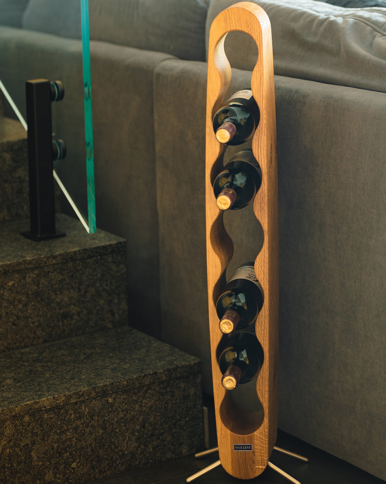 Mango Wood 12-Bottle Wine Rack