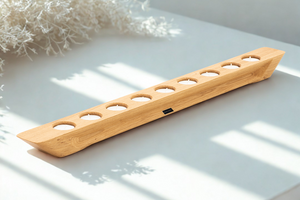 Max Levi, Balmy Select Oak wood 9 tea light candle holder, Luxury, minimalistic, warm ambience. Tea candle holder. Lifestyle Image