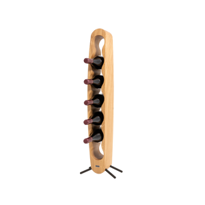 Max Levi Provence Select Oak wood wine rack, wine stand rack, a wine rack, black stand, corner image with bottles