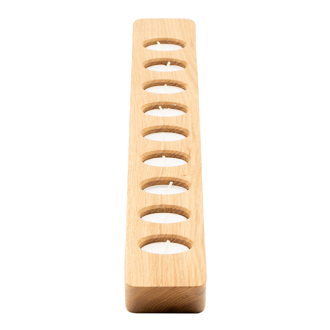 Max levi Balmy tea light candle holder, Select Oak, tea candle holder, vertical image