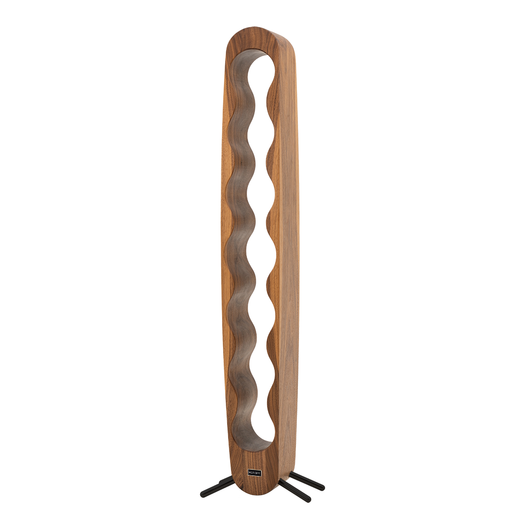 Max Levi Provence American Walnut wood wine rack, wine stand rack, a wine rack, black stand, corner image without bottles
