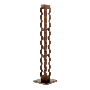 Max Levi Trim 9 American Walnut wood wine rack, wine stand rack, a wine rack, black stand, corner image without bottles