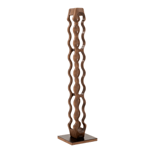 Max Levi Trim 9 American Walnut wood wine rack, wine stand rack, a wine rack, black stand, front image without bottles 2
