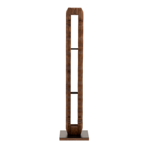 Max Levi Trim 9 American Walnut wood wine rack, wine stand rack, a wine rack, black stand, side image without bottles