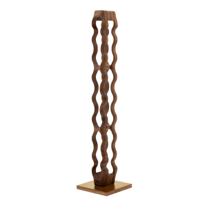 Max Levi Trim 9 American Walnut wood wine rack, wine stand rack, a wine rack, gold stand, side image without bottles