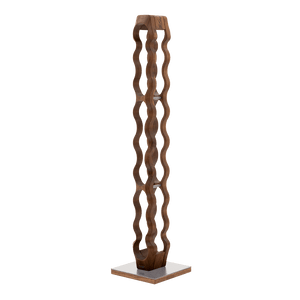 Max Levi Trim 9 American Walnut wood wine rack, wine stand rack, a wine rack, silver stand, side image without bottles