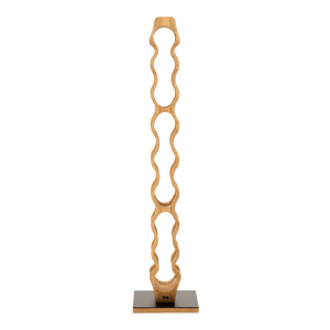Max Levi Trim 9 Select Oak wood wine rack, wine stand rack, a wine rack, black stand, front image without bottles