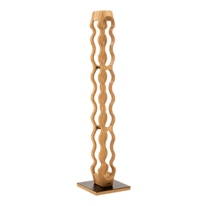 Max Levi Trim 9 Select Oak wood wine rack, wine stand rack, a wine rack, black stand, corner image without bottles 2