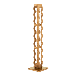 Max Levi Trim 9 Select Oak wood wine rack, wine stand rack, a wine rack, gold stand, side image without bottles
