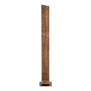 Max Levi Vertigo American Walnut wood wine rack, wine stand rack, a wine rack, black stand, side image, without bottles