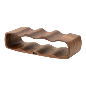 Max Levi Art American Walnut wood wine rack, wine stand rack, a wine rack, corner image without bottles