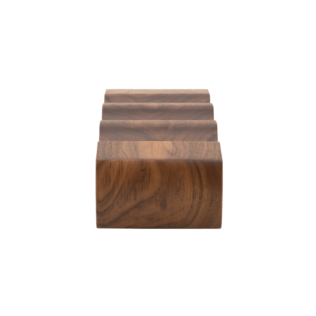 Max Levi Art American Walnut wood wine rack, wine stand rack, a wine rack, side image without bottles