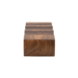 Max Levi Art American Walnut wood wine rack, wine stand rack, a wine rack, side image without bottles