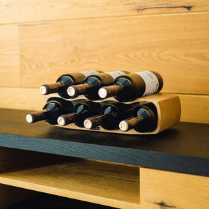 Max Levi Art Rustic Brushed Oak wood wine rack, wine stand rack, a wine rack, lifestyle image