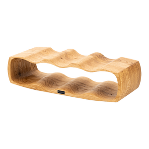 Max Levi Art Rustic Brushed Oak wood wine rack, wine stand rack, a wine rack, corner image without bottles