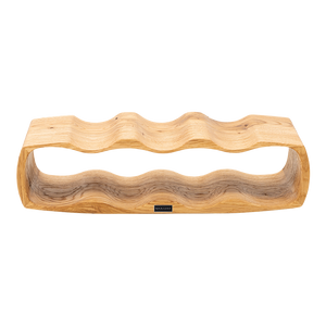 Max Levi Art Rustic Brushed Oak wood wine rack, wine stand rack, a wine rack, front image without bottles