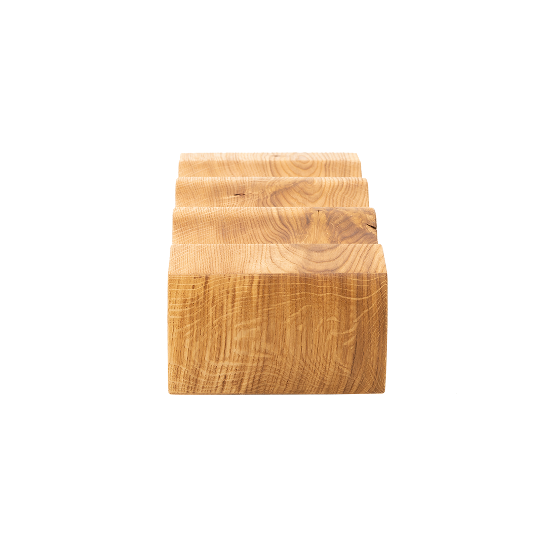 Max Levi Art Rustic Brushed Oak wood wine rack, wine stand rack, a wine rack, side image without bottles