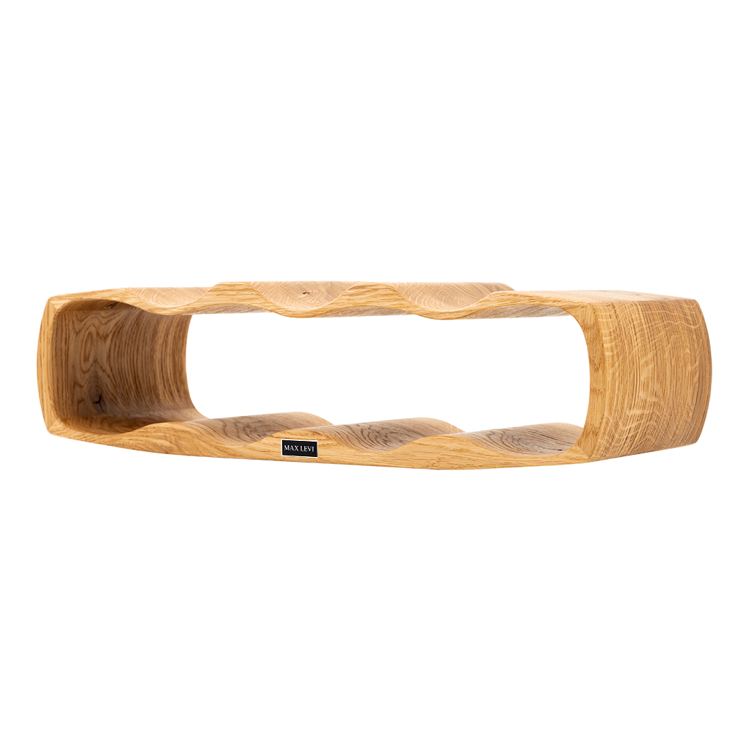 Max Levi Art Rustic Brushed Oak wood wine rack, wine stand rack, a wine rack, corner image without bottles 3
