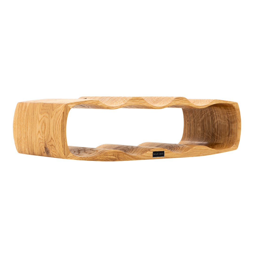 Max Levi Art Rustic Brushed Oak wood wine rack, wine stand rack, a wine rack, corner image without bottles 4