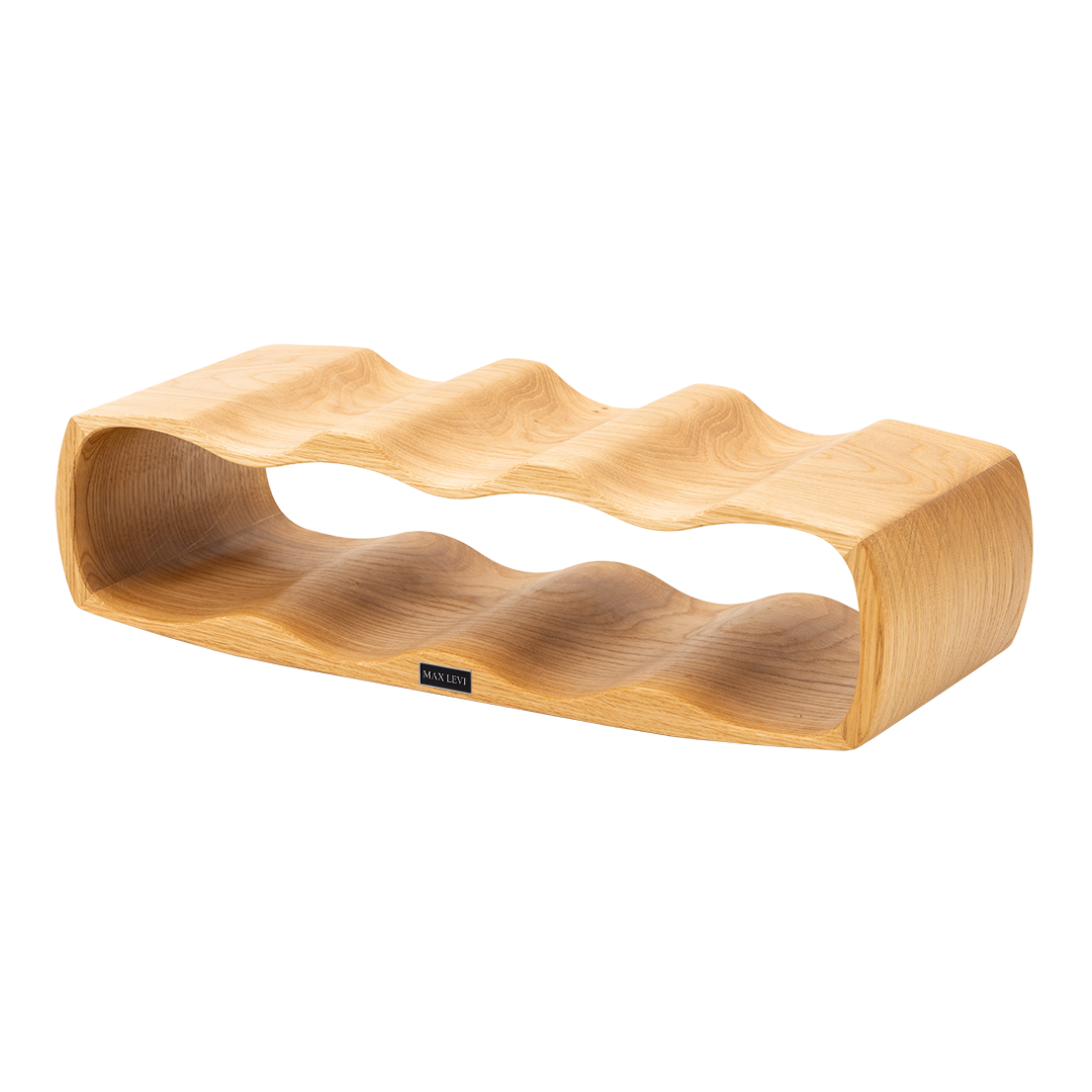 Max Levi Art Select Oak wood wine rack, wine stand rack, a wine rack, corner image without bottles