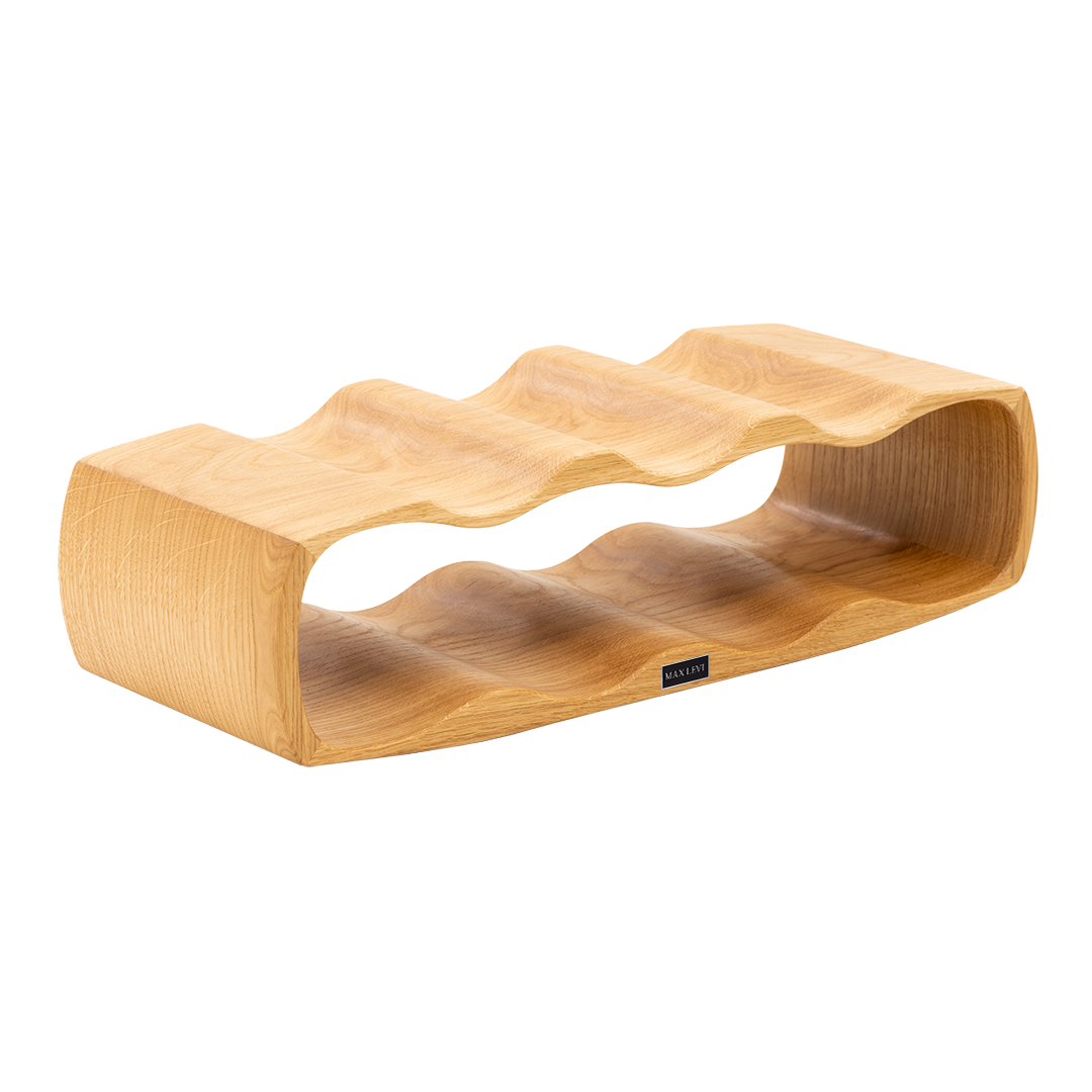 Max Levi Art Select Oak wood wine rack, wine stand rack, a wine rack, corner image without bottles 2