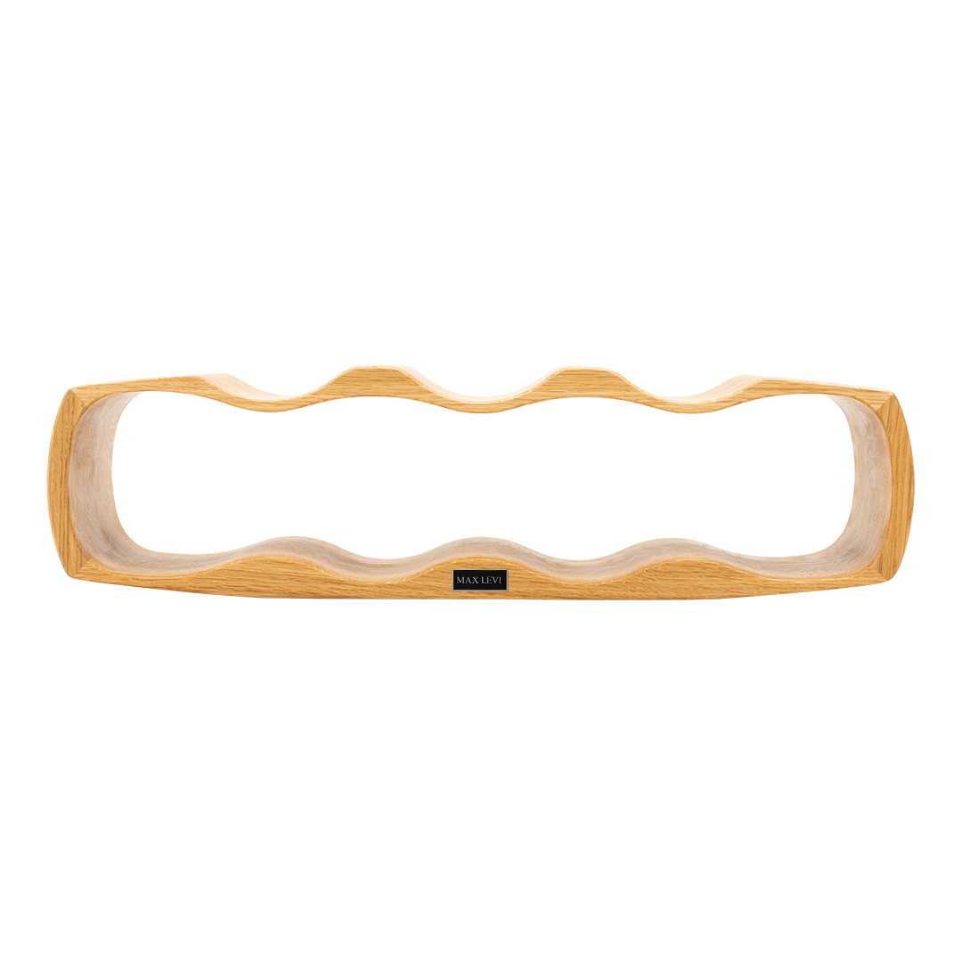 Max Levi Art Select Oak wood wine rack, wine stand rack, a wine rack, front image without bottles 2