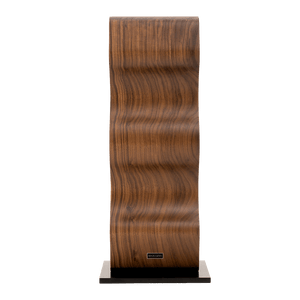 Max Levi Harmony American Walnut wood wine rack, wine stand rack, a wine rack, side image without bottles, black stand
