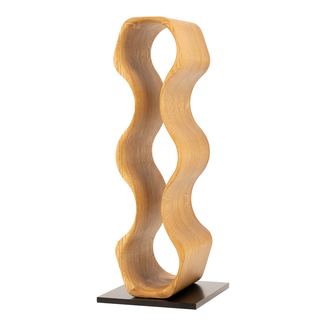 Max Levi Harmony Select Oak wine rack, wine stand rack, a wine rack, corner image without bottles, black stand 2
