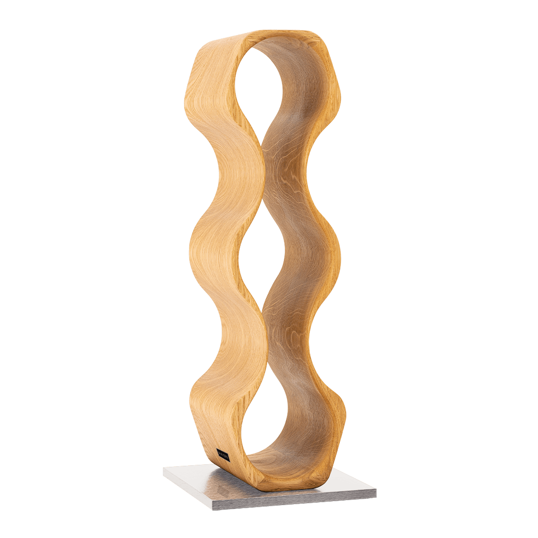 Max Levi Harmony Select Oak wine rack, wine stand rack, a wine rack, corner image without bottles, silver stand 