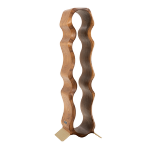 Max Levi Natura American Walnut wood wine rack, wine stand rack, a wine rack, gold stand, corner image without bottles