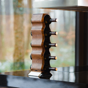 Max Levi Natura American Walnut wood wine rack, wine stand rack, a wine rack, lifestyle image