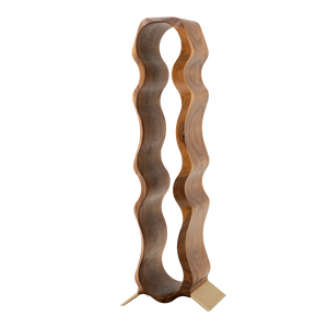 Max Levi Natura American Walnut wood wine rack, wine stand rack, a wine rack, gold stand, corner image without bottles 2