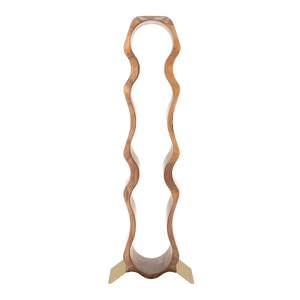 Max Levi Natura American Walnut wood wine rack, wine stand rack, a wine rack, gold stand, front image without bottles