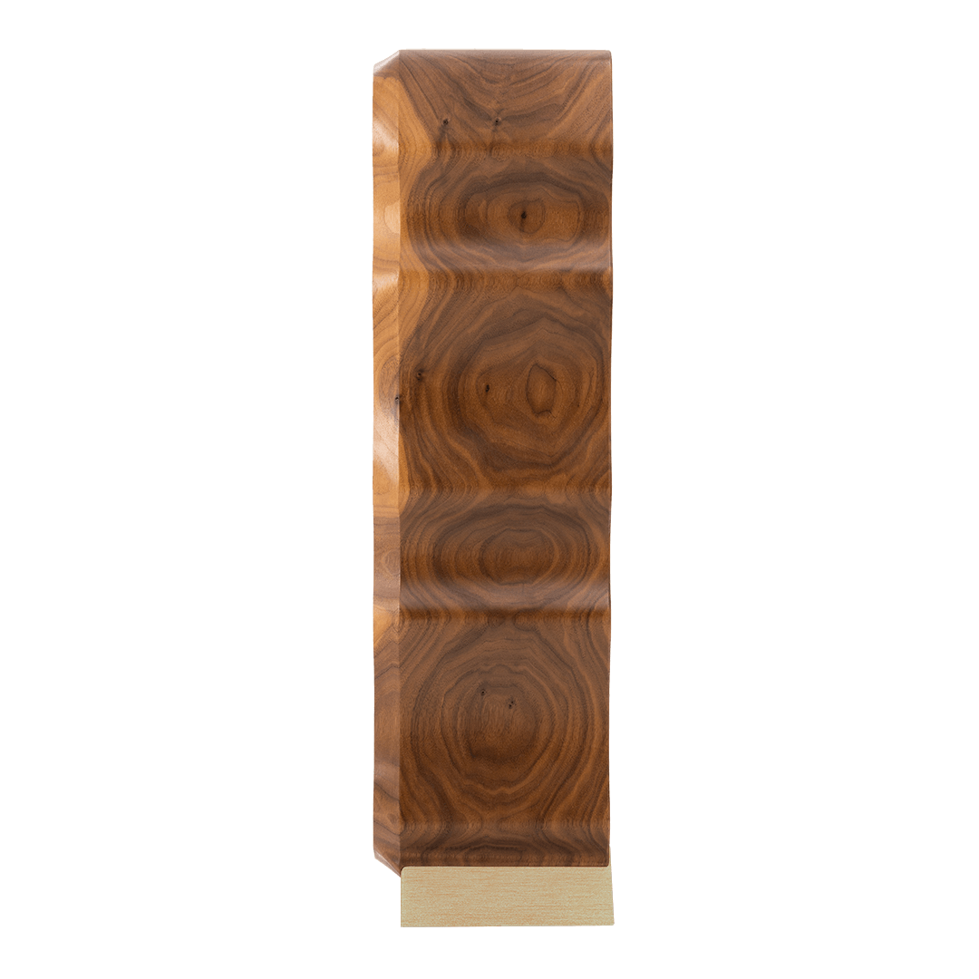 Max Levi Natura American Walnut wood wine rack, wine stand rack, a wine rack, gold stand, side image without bottles