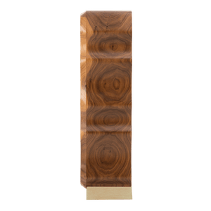 Max Levi Natura American Walnut wood wine rack, wine stand rack, a wine rack, gold stand, side image without bottles