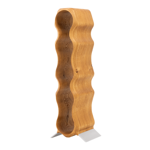 Max Levi Natura Rustic Brushed Oak wood wine rack, wine stand rack, a wine rack, silver stand, corner image without bottles 3