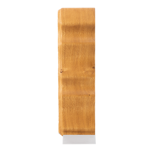 Max Levi Natura Rustic Brushed Oak wood wine rack, wine stand rack, a wine rack, silver stand, side image without bottles