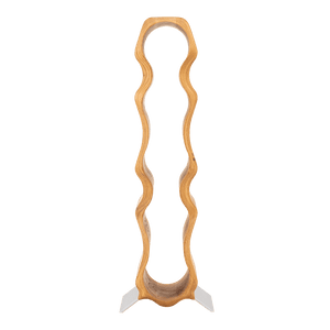 Max Levi Natura Rustic Brushed Oak wood wine rack, wine stand rack, a wine rack, silver stand, front image without bottles 