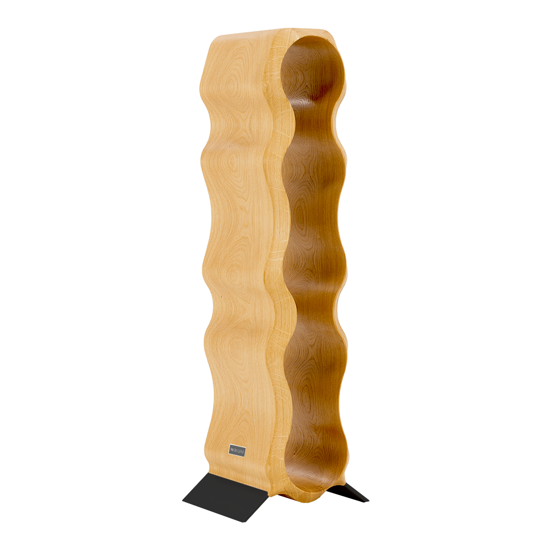 Max Levi Natura Select Oak wood wine rack, wine stand rack, a wine rack, black stand, corner image without bottles 2