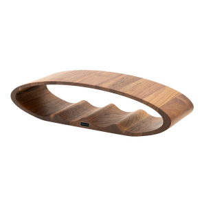 Max Levi Oblong American Walnut wood wine rack, wine stand rack, a wine rack, corner image without bottles