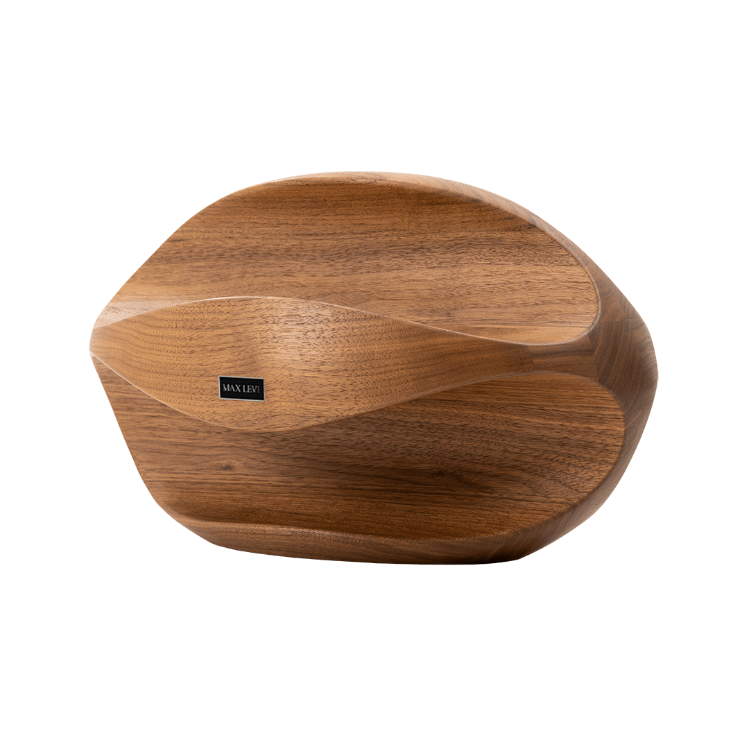 Max Levi Try American Walnut wood wine rack, wine stand rack, a wine rack, corner image without bottles