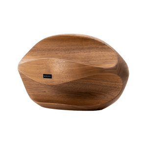 Max Levi Try American Walnut wood wine rack, wine stand rack, a wine rack, corner image without bottles