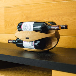 Max Levi Try Select Oak wood wine rack, wine stand rack, a wine rack, lifestyle image