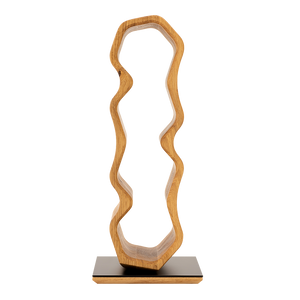 Max Levi Warp Rustic Brushed Oak wood wine rack, wine stand rack, a wine rack, black stand, front image without bottles
