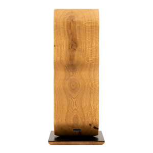 Max Levi Warp Rustic Brushed Oak wood wine rack, wine stand rack, a wine rack, black stand, side image without bottles