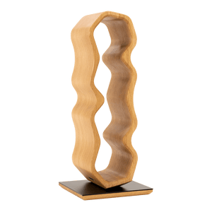 Max Levi Warp Select Oak wood wine rack, wine stand rack, a wine rack, black stand, corner image without bottles