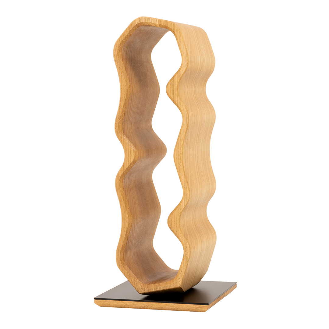 Max Levi Warp Select Oak wood wine rack, wine stand rack, a wine rack, black stand, corner image without bottles 2