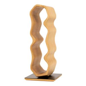 Max Levi Warp Select Oak wood wine rack, wine stand rack, a wine rack, black stand, corner image without bottles 2